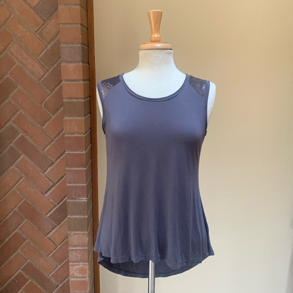 Kitche stylish high low sparkly sequin shoulder tank top